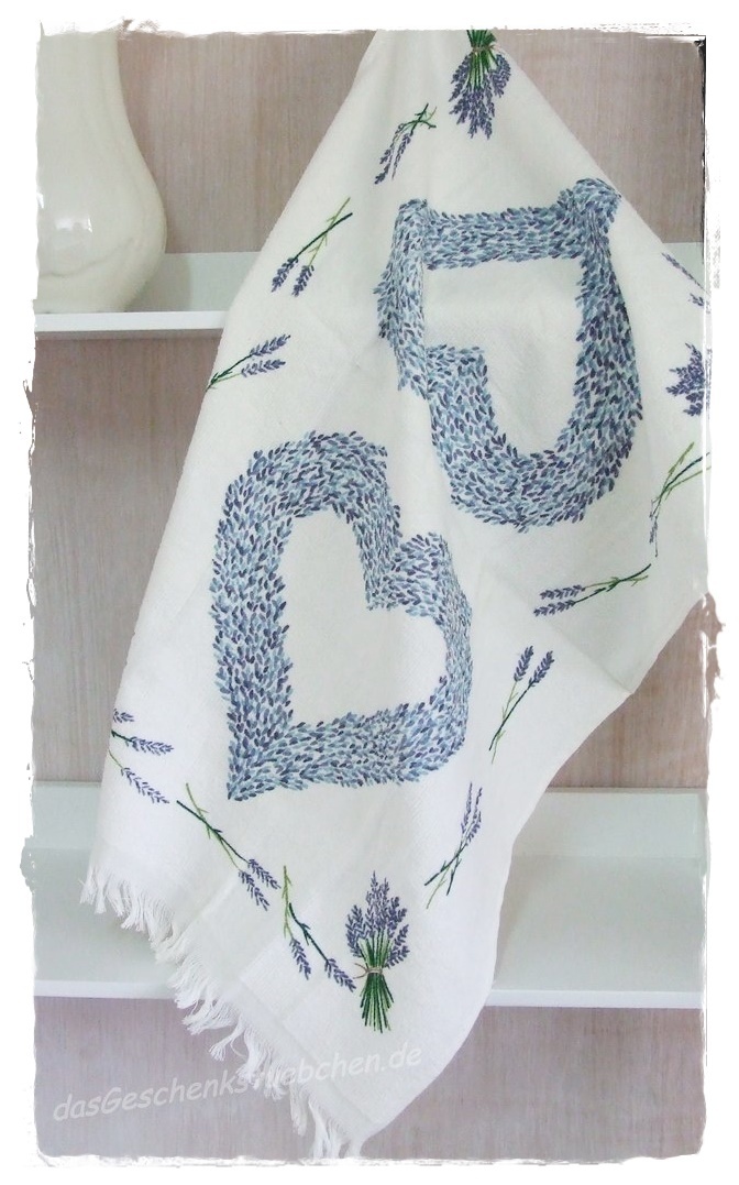 Clayre & Eef Gästehandtuch Lavendel Bouquet De Lavande 40 x 60 cm Baumwolle 