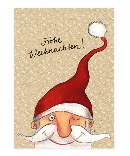 Postkarte, Karte FROHE WEIHNACHTEN Weihnachtsmann