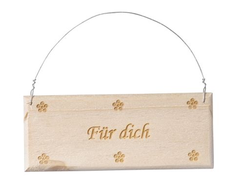 Holzschild, Geschenkanhänger FÜR DICH  9,5x3,7cm