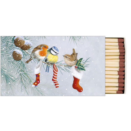 Streichholzschachtel CHRISTMAS SOCKS / Vögel 45 Streichhölzer Ambiente