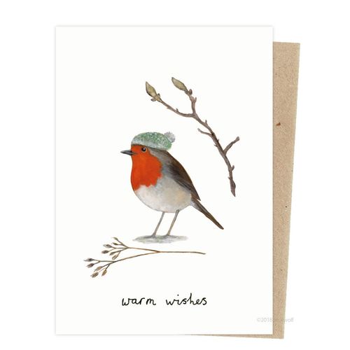 Karte, Weihnachtskarte ROTKEHLCHEN warm wishes by Stokwolf