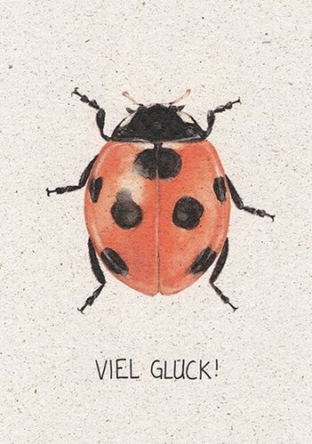 Postkarte, Karte VIEL GLÜCK Good Luck by MALUU