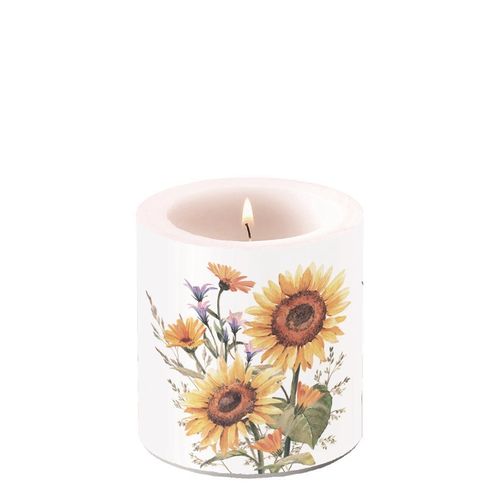 Kerze, Lampionkerze SUNFLOWERS / Sonnenblumen 9cm  Ambiente