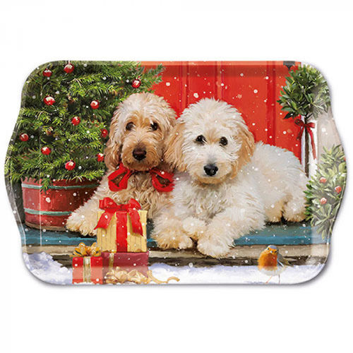Tablett, Tray HUNDE | Dogs at the door 13x21cm  Ambiente