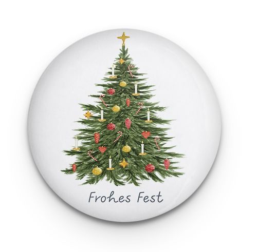 Magnet, Dekomagnet rund CHRISTMAS TREE Frohes Fest by MALUU