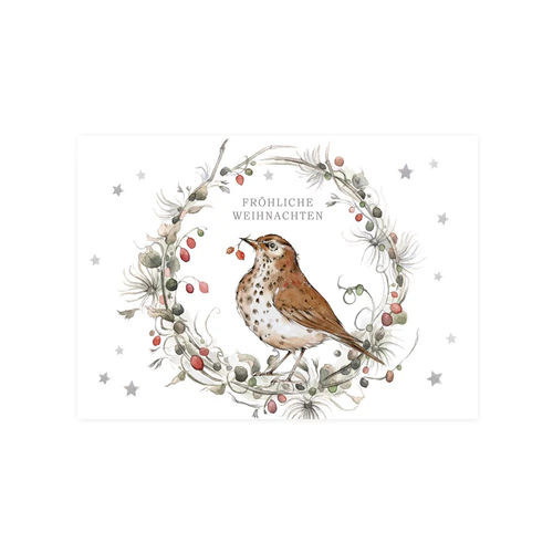 Postkarte, Karte WEIHNACHTSKRÄNZE Fröhliche Weihnachten Grätz