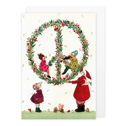Doppelkarte, Klappkarte PEACE Weihnachtsmann Grätz